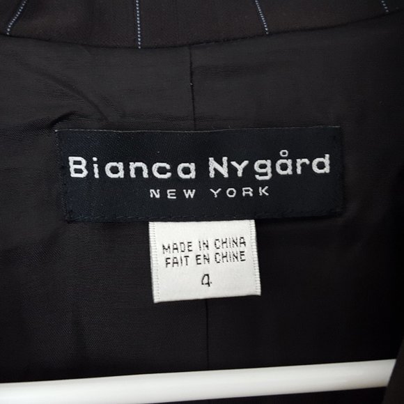 Bianca Nygard Button Blazer Suit Jacket, Women's Size 4 Striped - Picture 2 of 5
